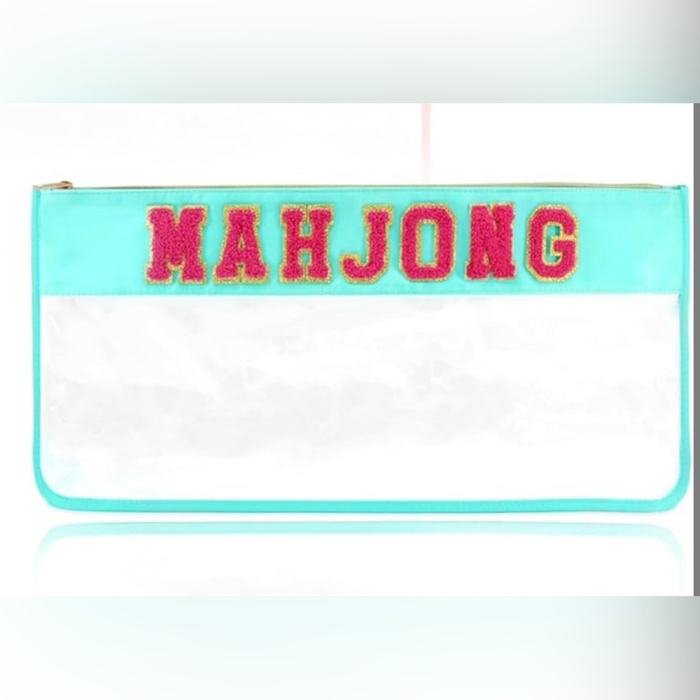 Colorful Mahjong Tile Zippered Bag patches